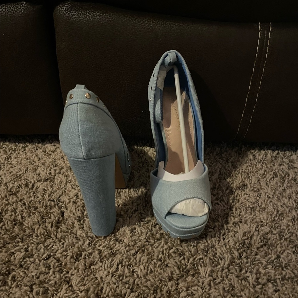 Blue Jean Heeled Shoes